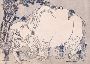 Hokusai’s Blind Men Examining an Elephant
